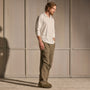 Brushed Lotus Long Sleeve Polo in White | James Perse Los Angeles