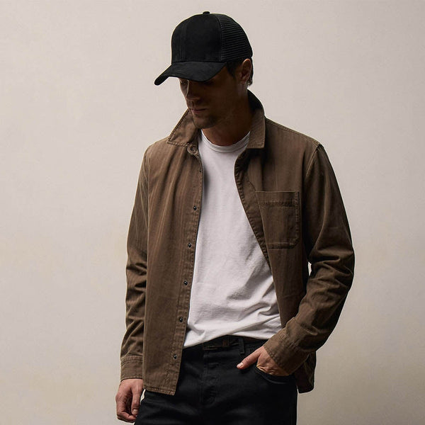 Herringbone Twill Shirt Jacket - Caribou Pigment