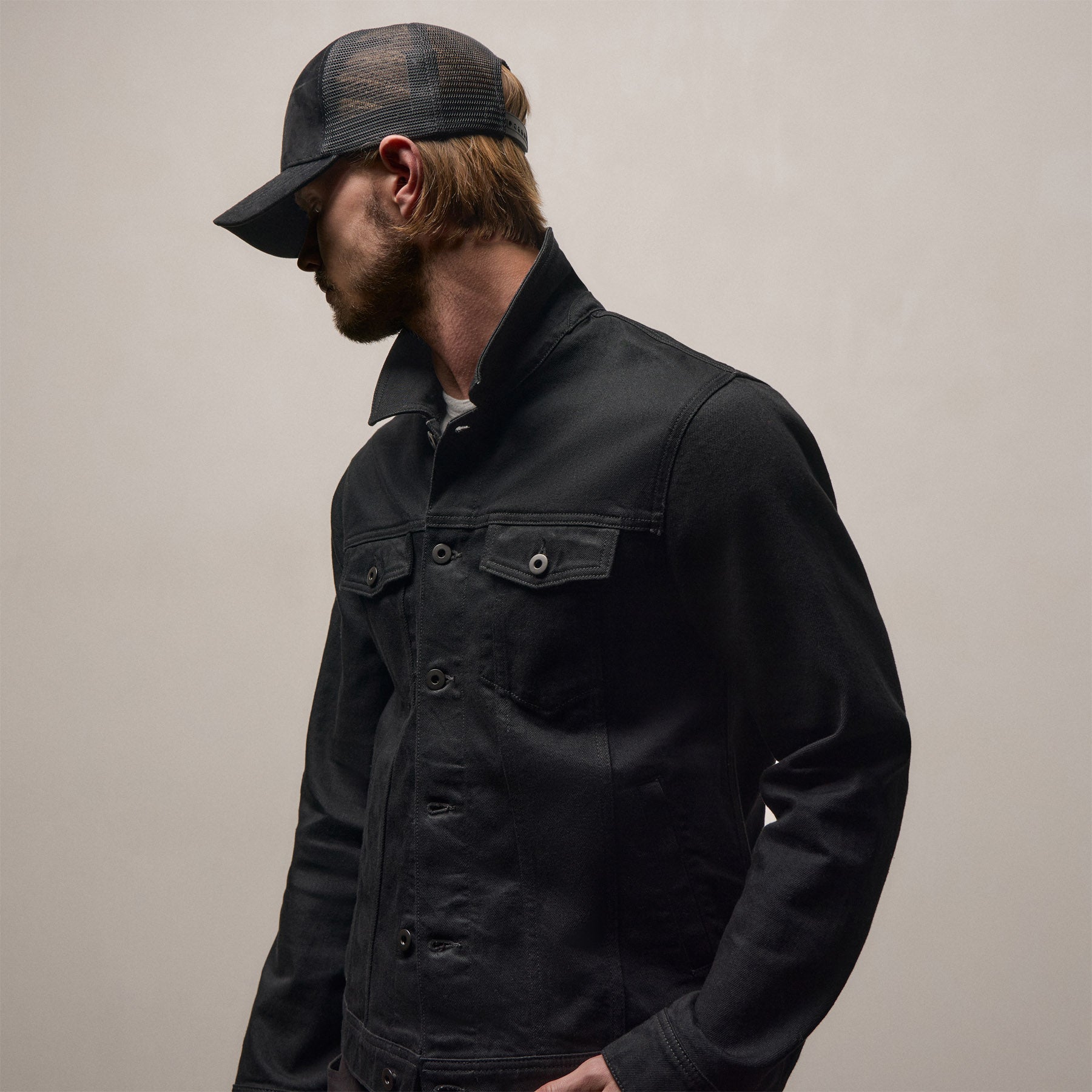 Stretch Denim Jacket In Night Palms | James Perse Los Angeles