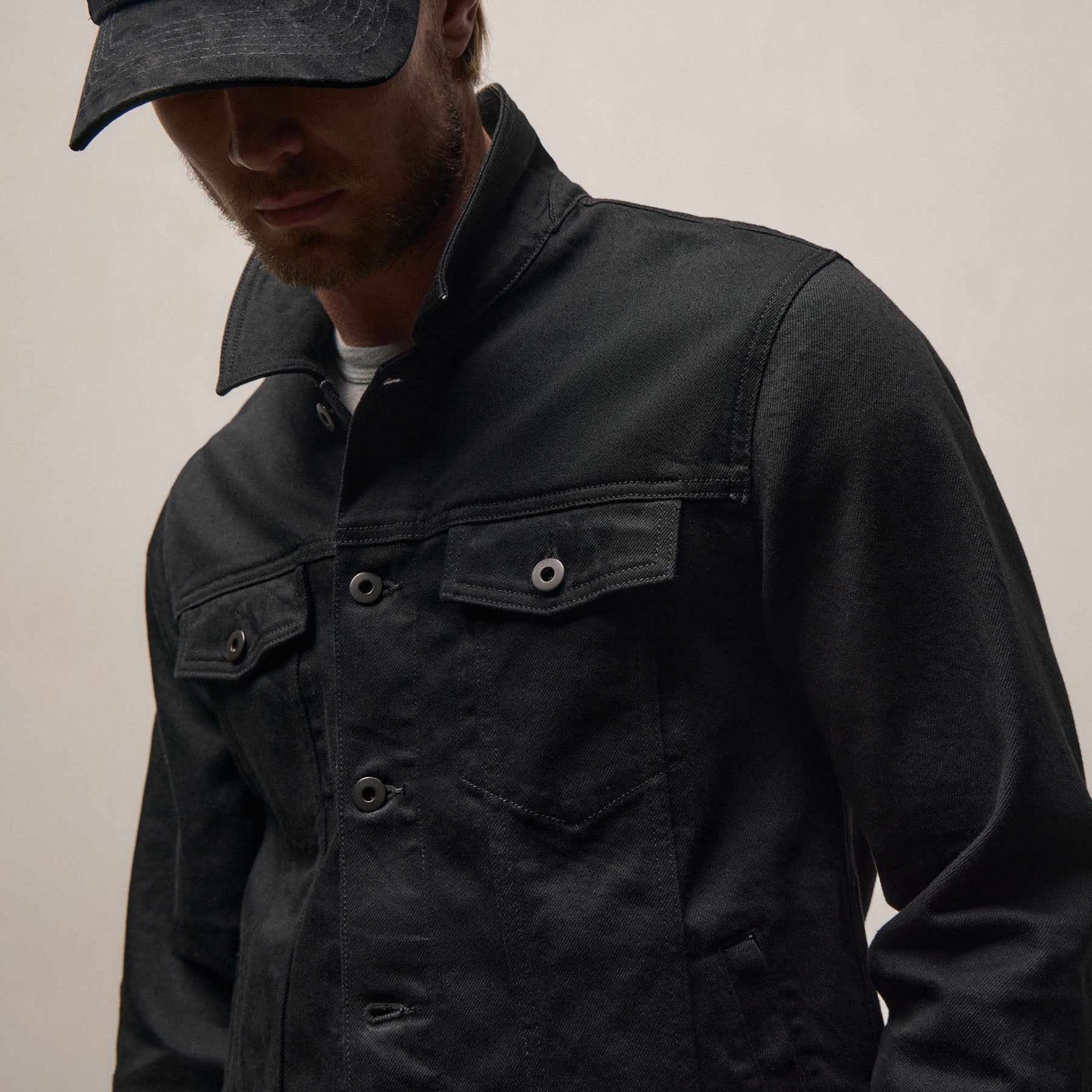 Stretch Denim Jacket In Night Palms | James Perse Los Angeles