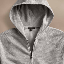 Brushed Thermal Zip Up  in Heather Grey | James Perse Los Angeles