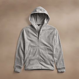 Brushed Thermal Zip Up  in Heather Grey | James Perse Los Angeles