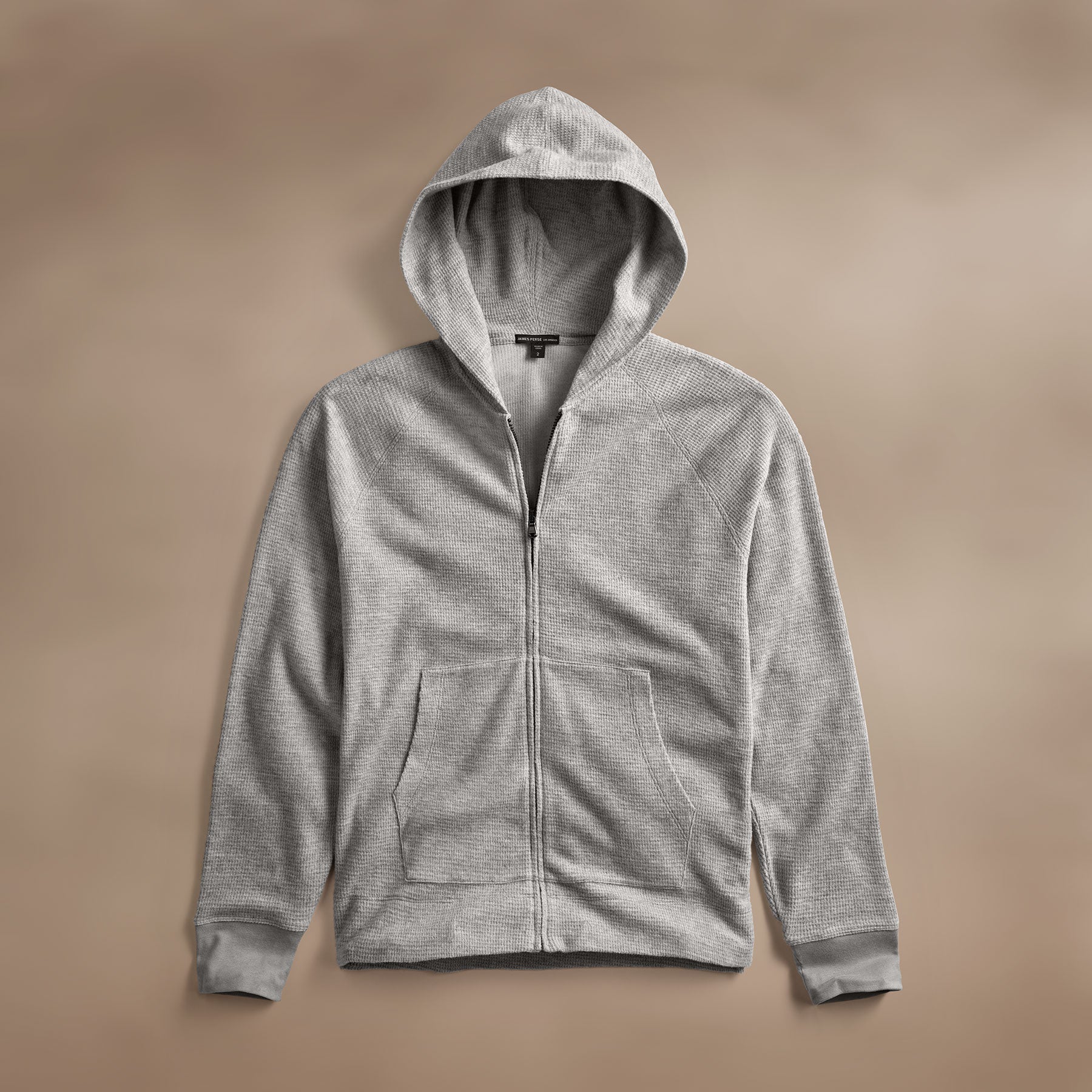 Brushed Thermal Zip Up - Heather Grey | James Perse Los Angeles