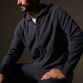 Brushed Thermal Zip Up in Magma | James Perse Los Angeles