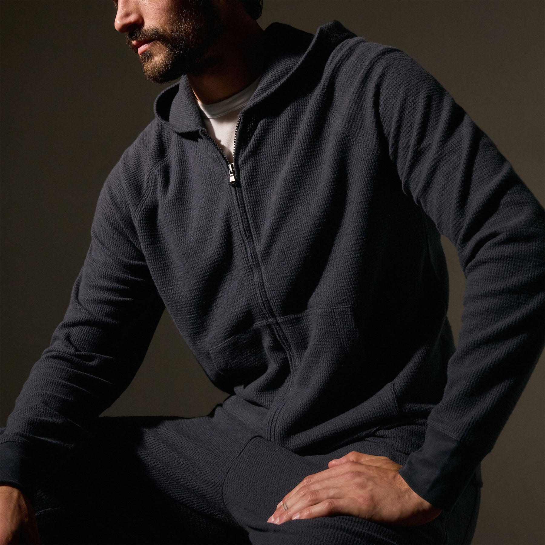 Brushed Thermal Zip Up - Magma | James Perse Los Angeles