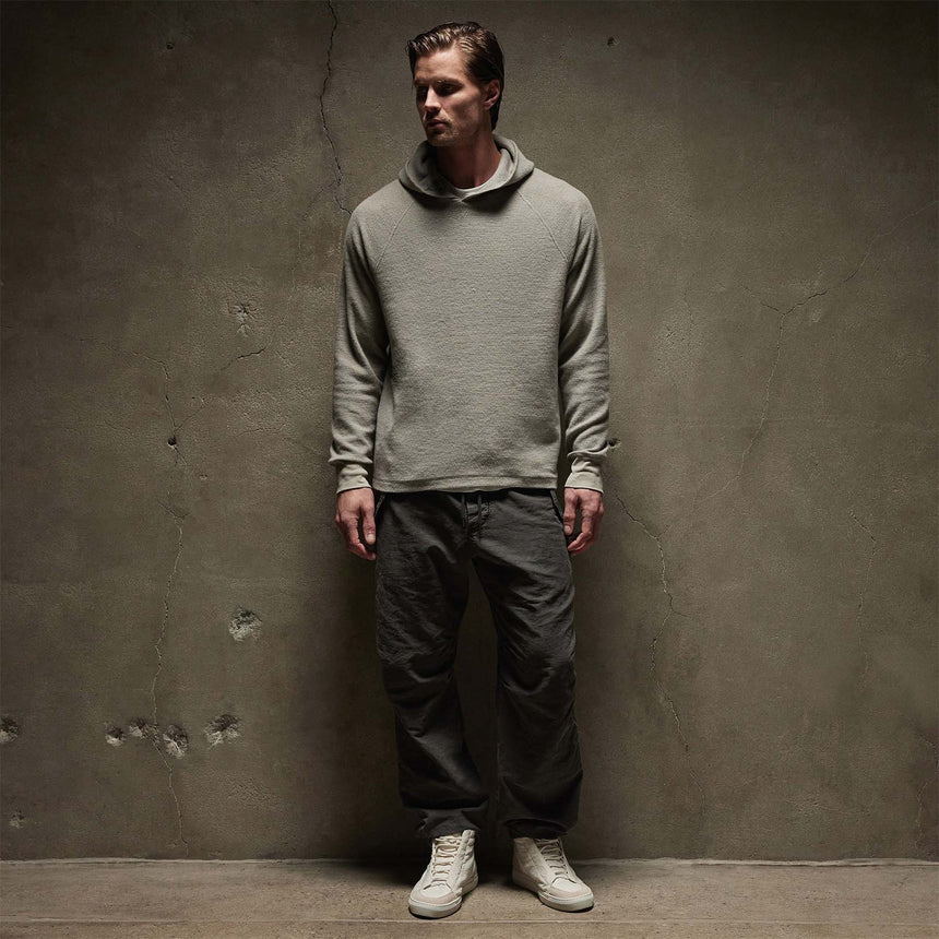 Thermal Knit Hooded Raglan in Dapple | James Perse Los Angeles