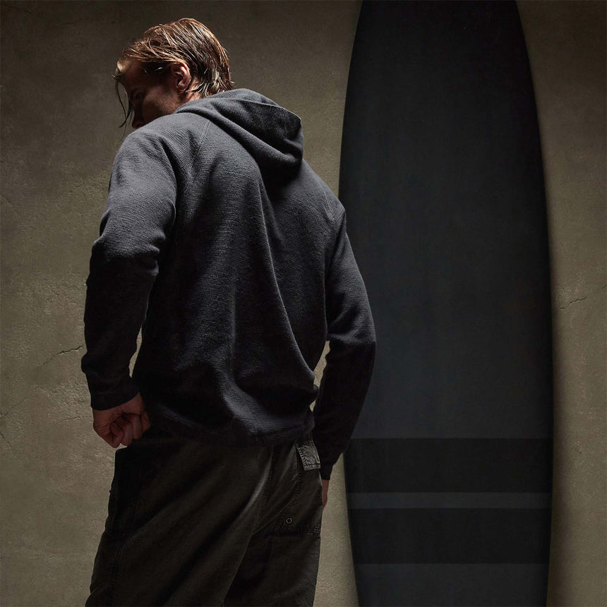 Thermal Knit Hooded Raglan in Magma | James Perse Los Angeles