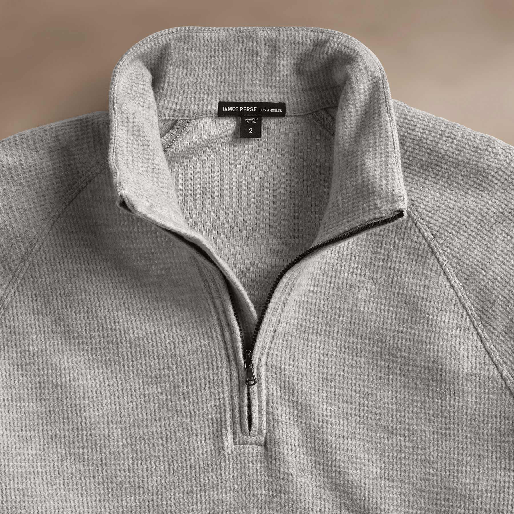 Brushed Thermal Half Zip - Heather Grey | James Perse Los Angeles
