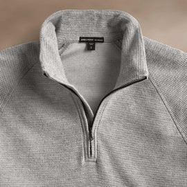 Brushed Thermal Half Zip  in Heather Grey | James Perse Los Angeles