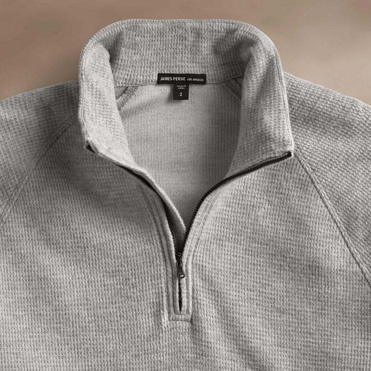 Brushed Thermal Half Zip  in Heather Grey | James Perse Los Angeles