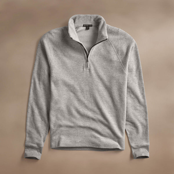 Brushed Thermal Half Zip  in Heather Grey | James Perse Los Angeles