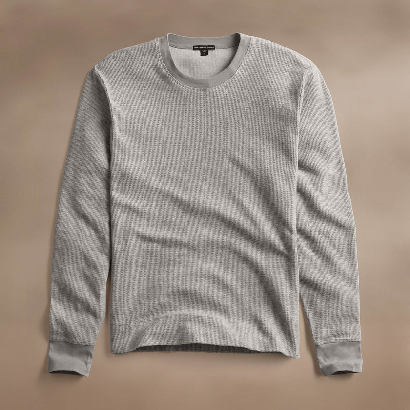 Brushed Thermal Crew Neck  in Heather Grey | James Perse Los Angeles