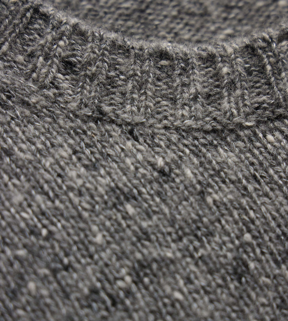 Marled Cashmere Linen Crew in Heather Grey | James Perse Los Angeles