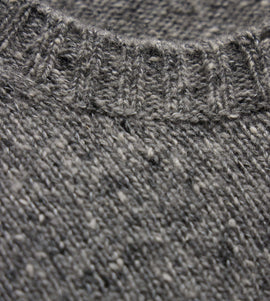 Marled Cashmere Linen Crew in Heather Grey | James Perse Los Angeles