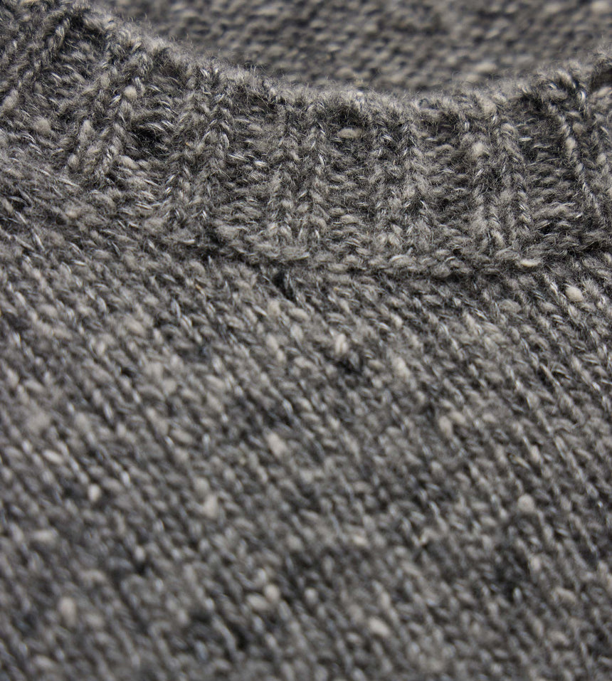 Marled Cashmere Linen Crew in Heather Grey | James Perse Los Angeles