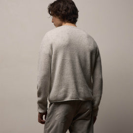 Marled Cashmere Linen Crew in Pearl | James Perse Los Angeles