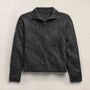 Marled Cashmere Linen Long Sleeve Open Polo in Charcoal | James Perse Los Angeles