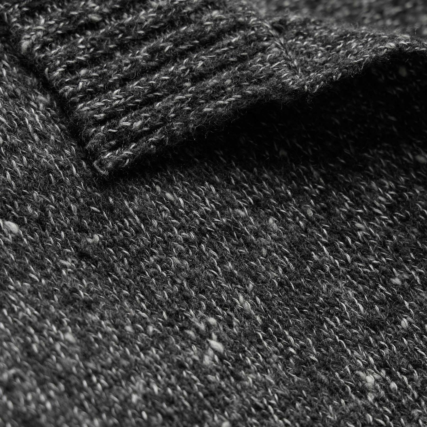 Marled Cashmere Linen Long Sleeve Open Polo in Charcoal | James Perse Los Angeles