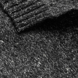 Marled Cashmere Linen Long Sleeve Open Polo in Charcoal | James Perse Los Angeles