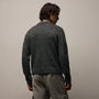 Marled Cashmere Linen Long Sleeve Open Polo in Charcoal | James Perse Los Angeles