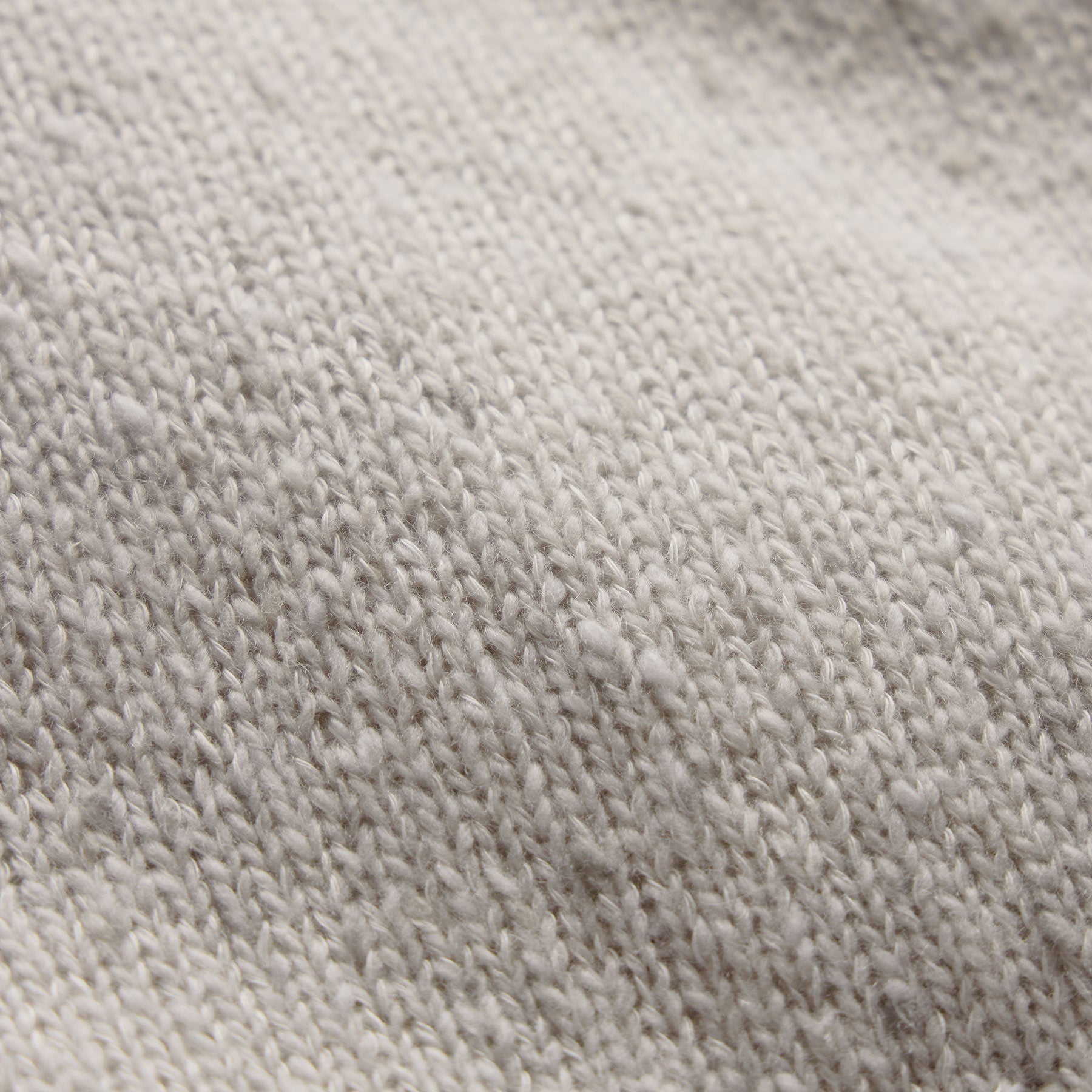 Marled Cashmere Linen Long Sleeve Open Polo in Pearl | James Perse Los Angeles