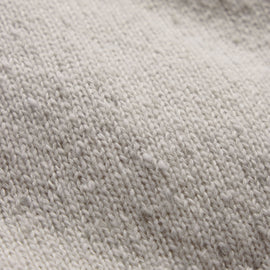 Marled Cashmere Linen Long Sleeve Open Polo in Pearl | James Perse Los Angeles