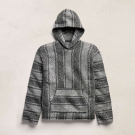 Baja Stripe Cashmere Hoodie in Charcoal/Heather Grey | James Perse Los Angeles