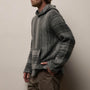 Baja Stripe Cashmere Hoodie in Charcoal/Heather Grey | James Perse Los Angeles