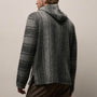 Baja Stripe Cashmere Hoodie in Charcoal/Heather Grey | James Perse Los Angeles