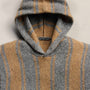 Baja Stripe Cashmere Hoodie in Heather Grey/Toffee | James Perse Los Angeles