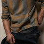 Baja Stripe Cashmere Hoodie in Heather Grey/Toffee | James Perse Los Angeles