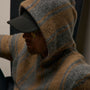 Baja Stripe Cashmere Hoodie in Heather Grey/Toffee | James Perse Los Angeles