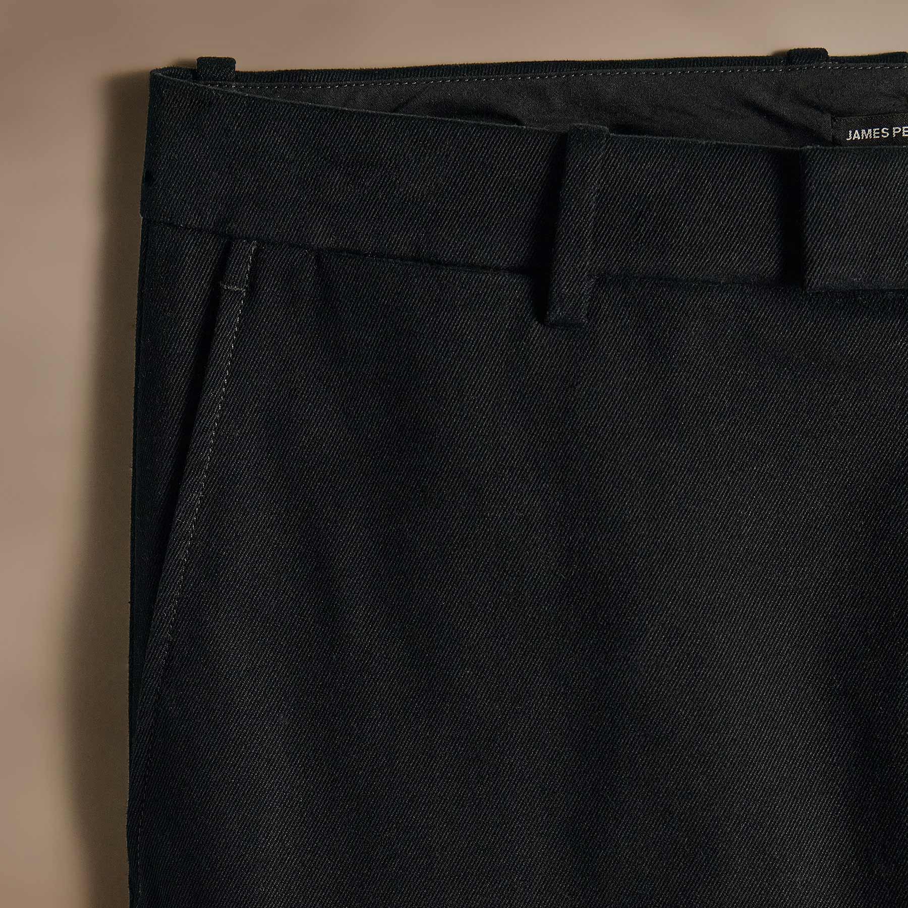 Cashmere Touch Twill Trouser in Black | James Perse Los Angeles FLAT