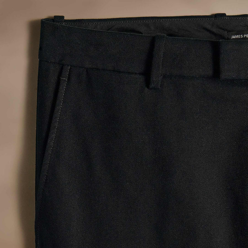 Cashmere Touch Twill Trouser in Black | James Perse Los Angeles FLAT