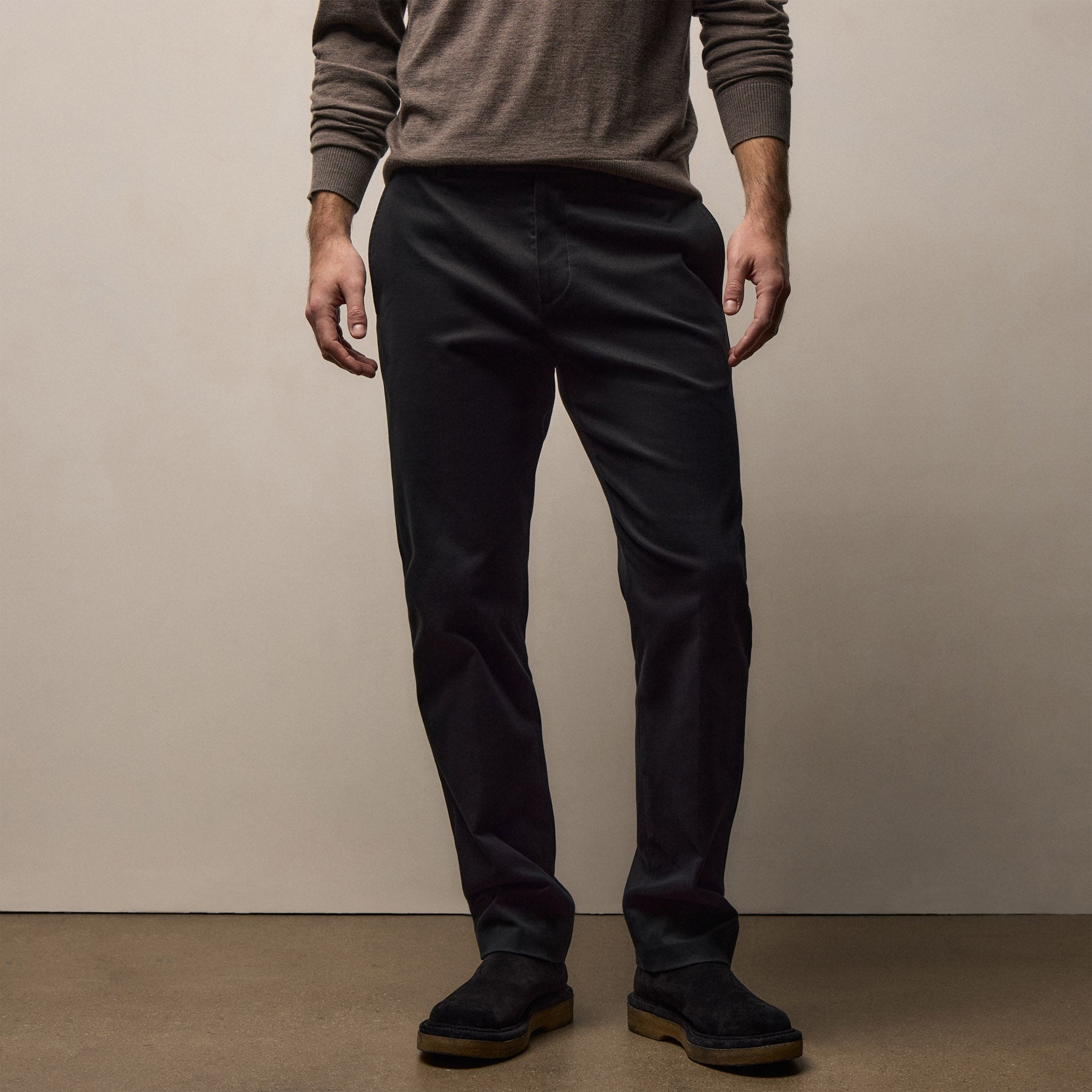 Cashmere Touch Twill Trouser in Black | James Perse Los Angeles