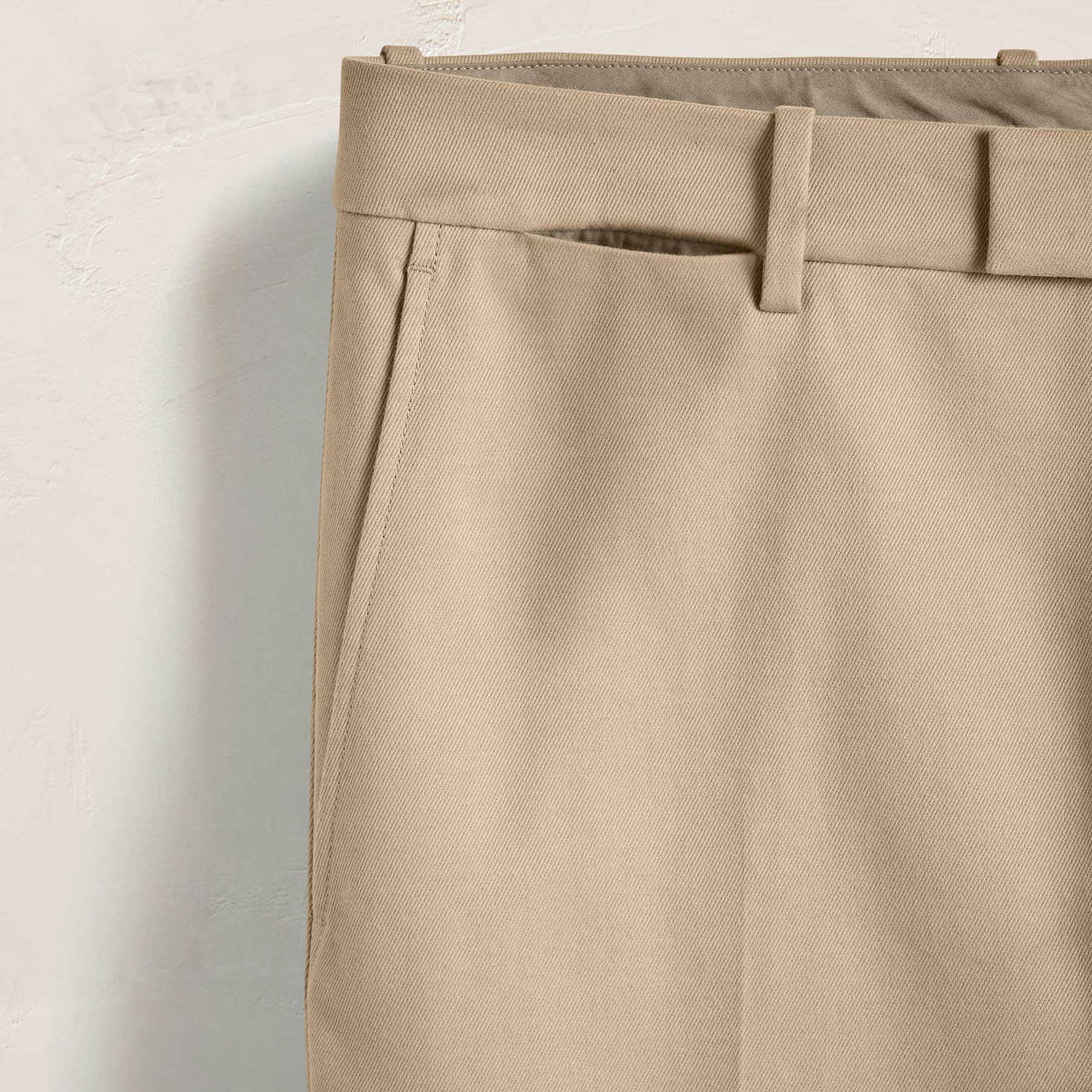 Cashmere Touch Twill Trouser in Light Khaki | James Perse Los Angeles FLAT
