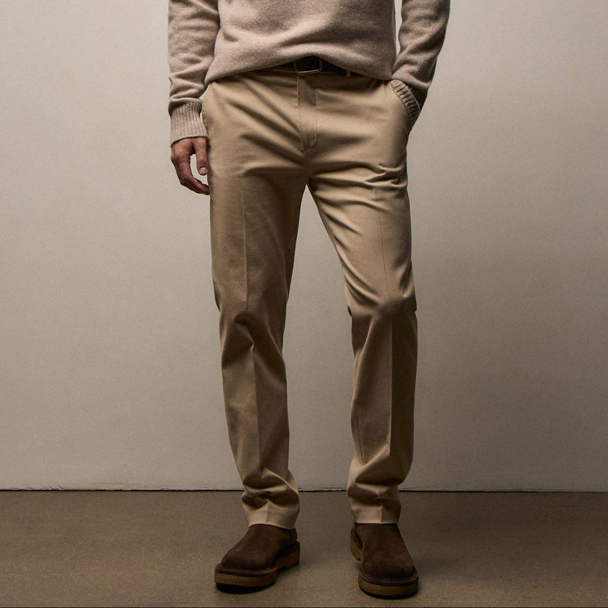 Cashmere Touch Twill Trouser in Light Khaki | James Perse Los Angeles