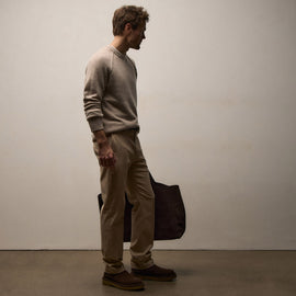 Cashmere Touch Twill Trouser in Light Khaki | James Perse Los Angeles