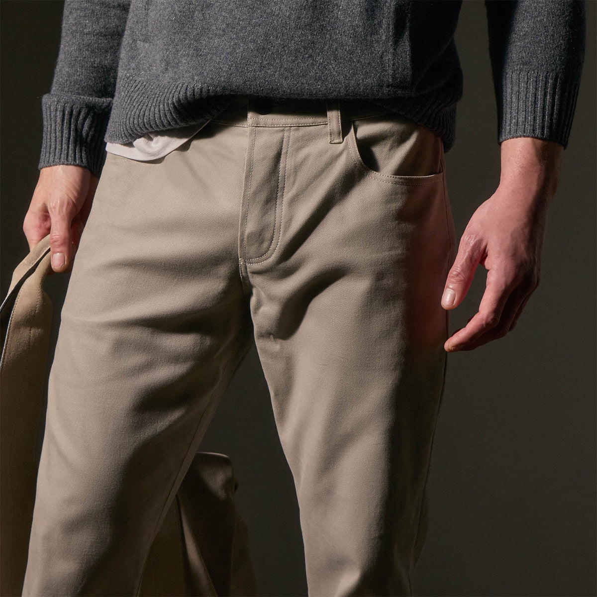 Cashmere Touch 5 Pocket Pant in Light Tan | James Perse Los Angeles