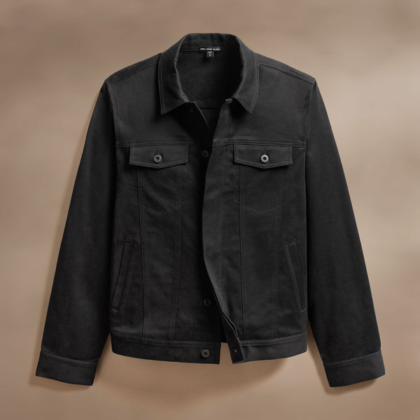Cashmere Touch Cotton Jean Jkt in Black | James Perse Los Angeles