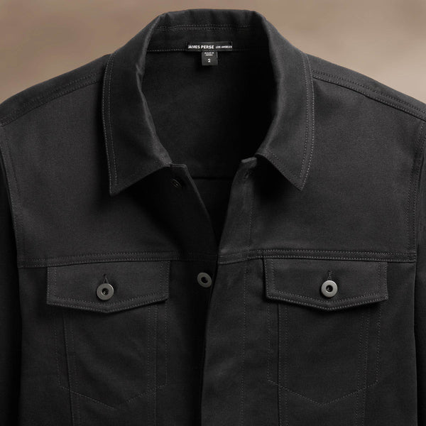 Cashmere Touch Cotton Jean Jkt in Black | James Perse Los Angeles