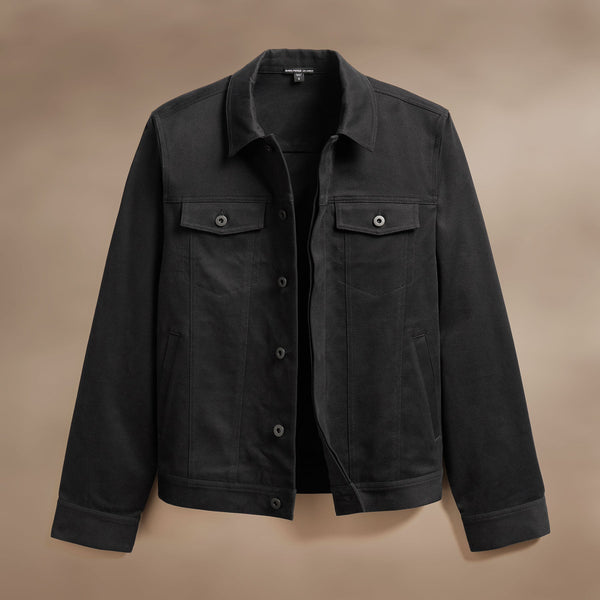 Cashmere Touch Cotton Jean Jkt in Black | James Perse Los Angeles