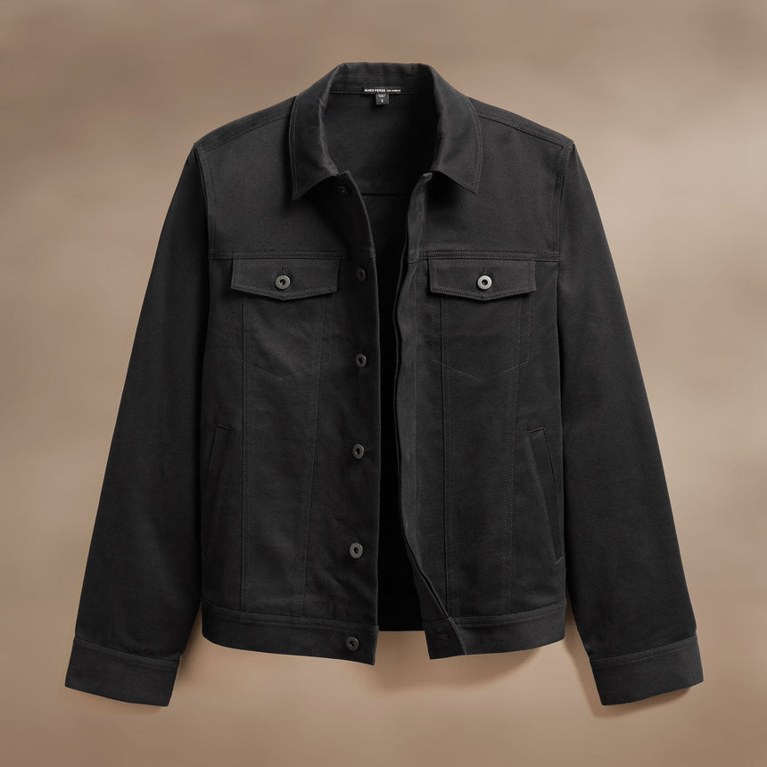 Cashmere Touch Cotton Jean Jkt in Black | James Perse Los Angeles
