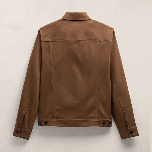 Cashmere Touch Cotton Trucker Jacket in Gingerbread | James Perse Los Angeles FLAT