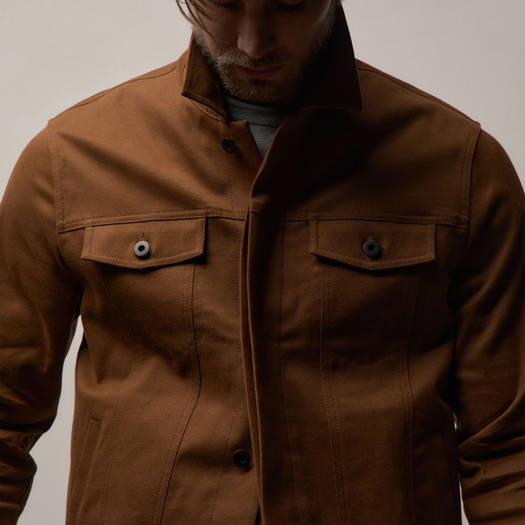 Cashmere Touch Cotton Trucker Jacket - Gingerbread | James Perse