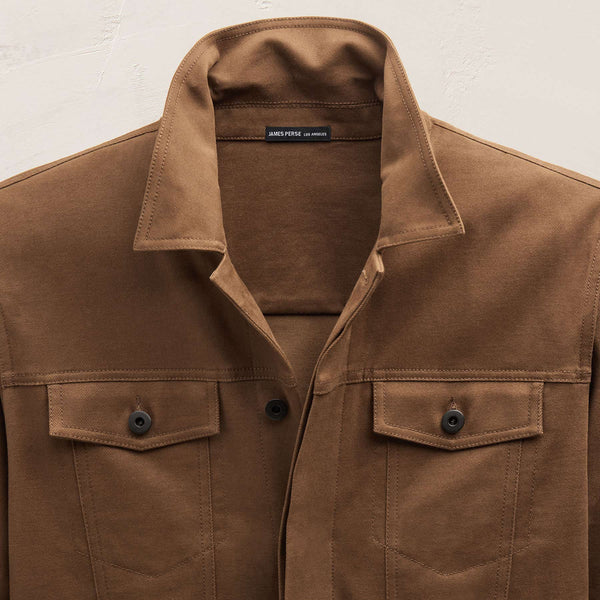 Cashmere Touch Cotton Trucker Jacket in Gingerbread | James Perse Los Angeles FLAT