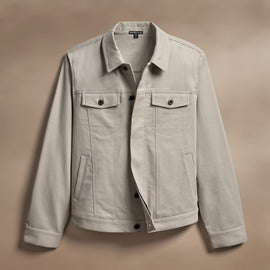 Cashmere Touch Cotton Jean Jkt in Light Tan | James Perse Los Angeles