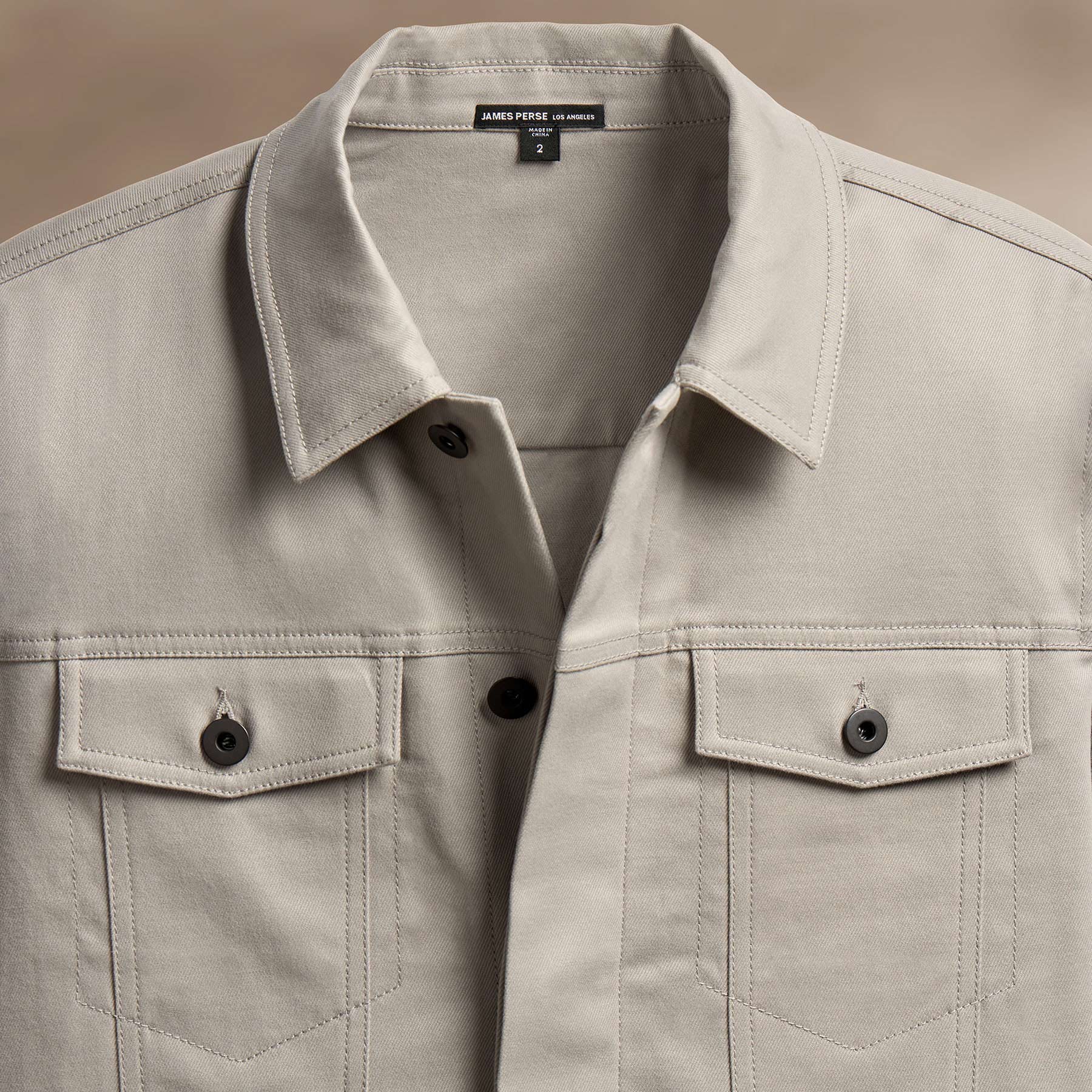 Cashmere Touch Cotton Jean Jkt in Light Tan | James Perse Los Angeles