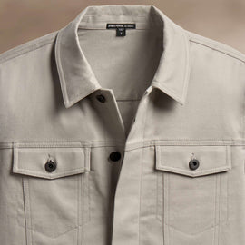 Cashmere Touch Cotton Jean Jkt in Light Tan | James Perse Los Angeles