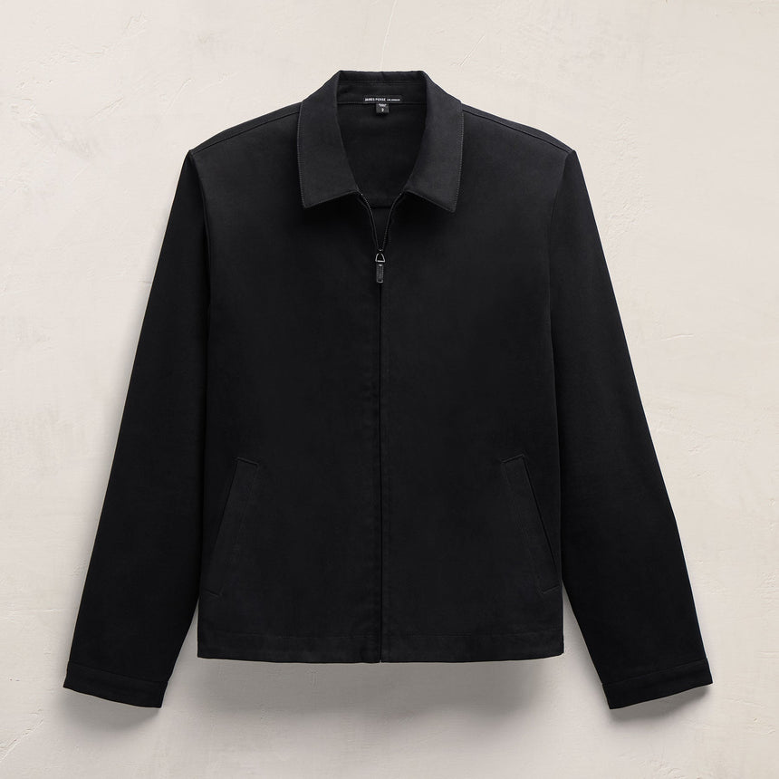 Zip Front Coach Jacket in Black | James Perse Los Angeles FLAT
